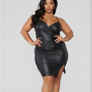 Pleather Body Con Dress